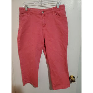 Women Cherokee Linen Pink Pants Sz 14